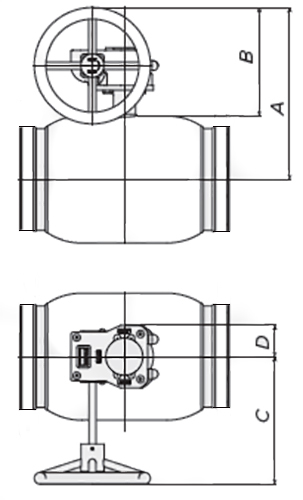 Краны шаровые ALSO серии RS КШ.П.Р.RS-02 Ду300 Ру16 стандартнопрходные, присоединение - под приварку, корпус - сталь 09Г2С, уплотнение - PTFE, управление - редуктор