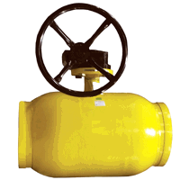Кран шаровый Broen Ballomax газовый полнопроходный Ду100 Ру/Рраб 25/12 под приварку, Траб=-40/+100 с ISO-фланцем и редуктором