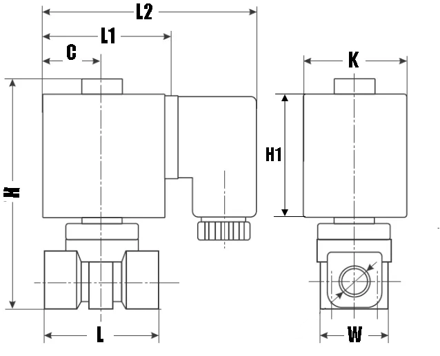 Клапан электромагнитный соленоидный двухходовой миниатюрный DN.ru-DHSM31 прямого действия (НЗ) Ду6-1.6 (1/8 дюйм), Ру16 корпус - латунь, уплотнение VITON, резьба G, с катушкой S91B 220В
