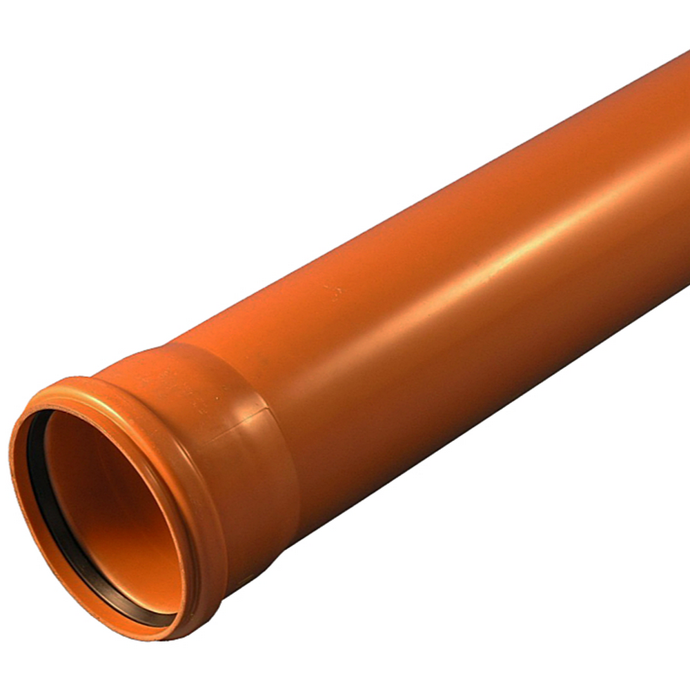 Труба Хемкор Дн250х7.3, безнапорная, с раструбом, коричневая, материал - НПВХ, длина - 6.13 м, класс жесткости - SN8, для наружной канализации