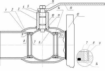 Материалы Кран шаровой LD Ду125 Ру16 фланцевый газовый проход: стандартный