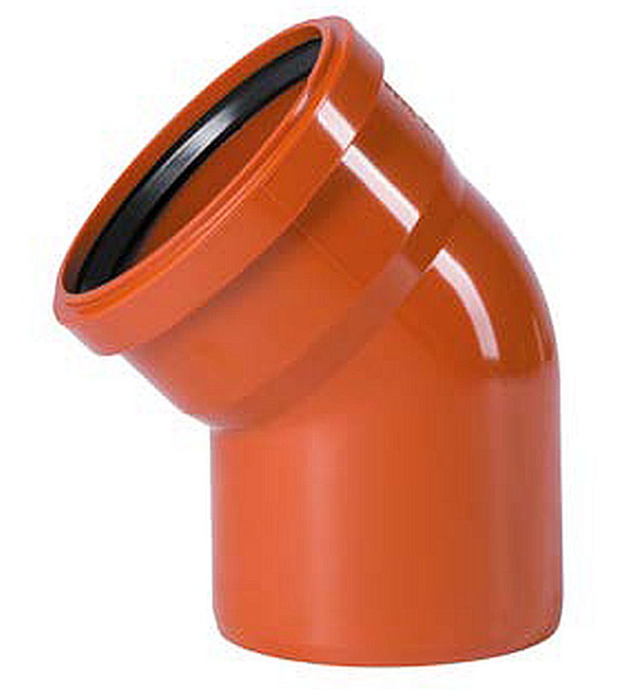 Отвод НПВХ Ostendorf KGB Дн315 угол 87 градусов раструбный для наружной канализации, безнапорный, цвет - оранжево-коричневый RAL 8023