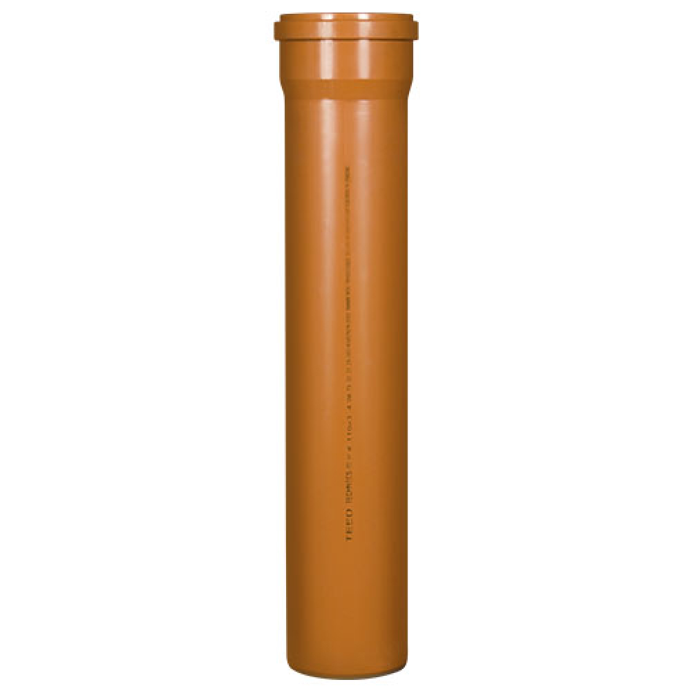 Труба TEBO SN4 Дн160х4.9 мм, длина 500 мм, полипропиленовая, для наружной канализации, с раструбом