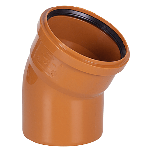 Отводы TEBO Дн110 30°-87° давление - безнапорное, материал - полипропилен PP, оранжевые, для наружной канализации