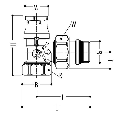 Клапан термостатический Giacomini R401TG 1/2