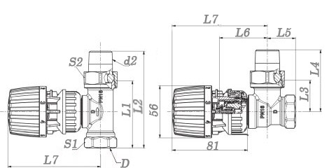 Клапаны термостатические Danfoss RTR-G 1/2