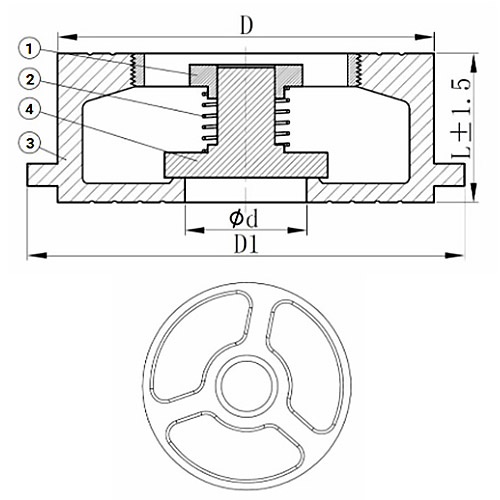 Клапан обратный осевой межфланцевый Benarmo Ду80 Ру40 из нержавеющей стали