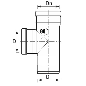 Тройник полипропиленовый 110х110х90° Саратовпластика для внутренней канализации