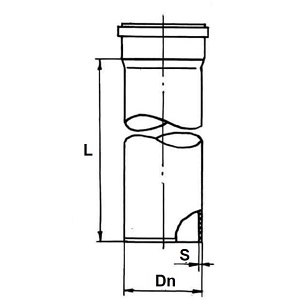 Труба наружная канализационная Дн200 (5.2 мм) длиной 1 метр Политэк из полипропилена
