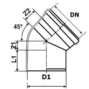 Отводы полипропиленовые 45° Политэк Дн32-110 для внутренней канализации