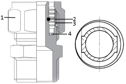 Соединитель обжимной латунный STI Ду20х3/4″ Ру25, внутренняя резьба