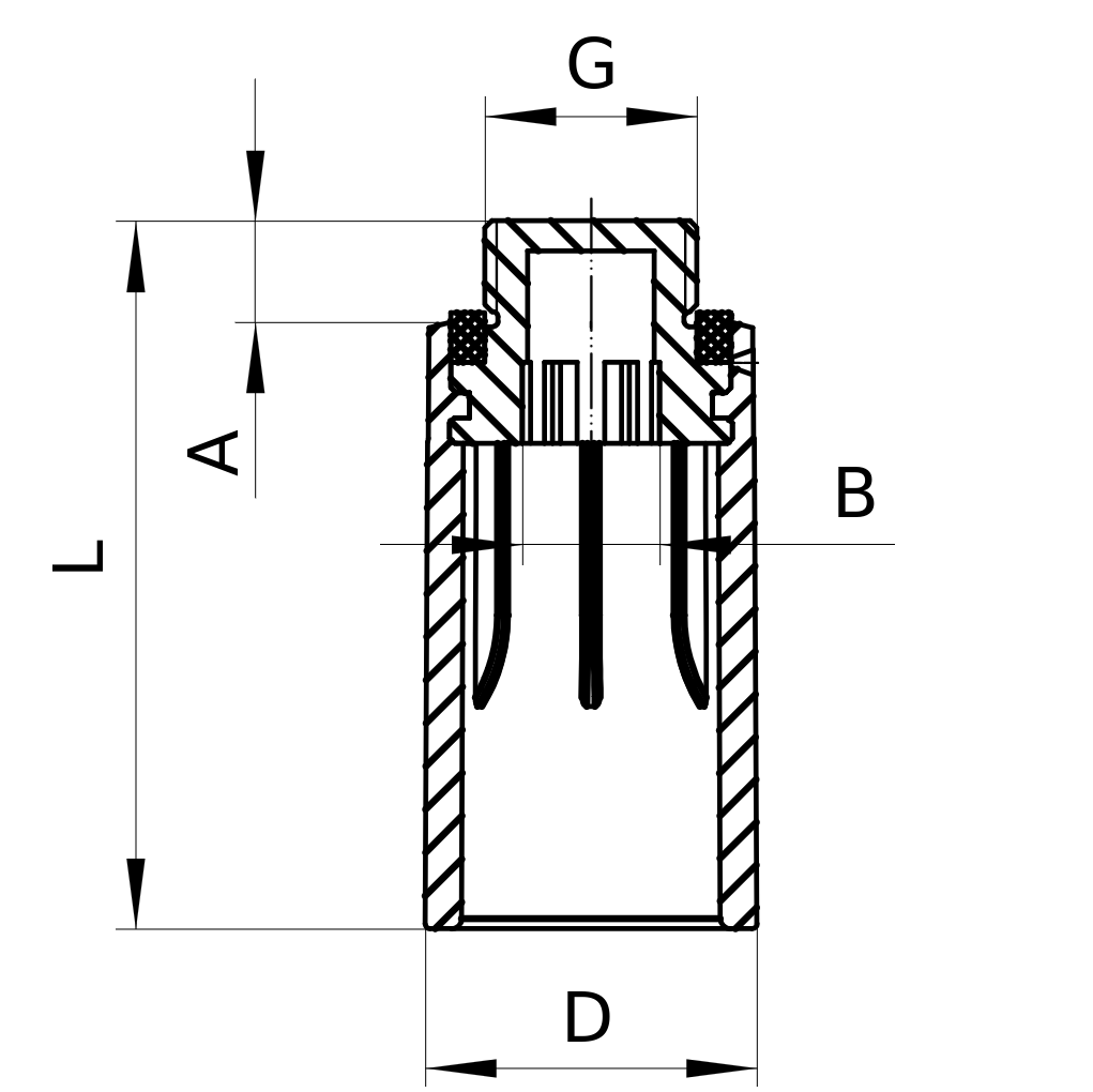 Заглушки HL 1/2″ Ду15 Ру15 водопроводные строительные с вытяжным отверстием, латунная резьба