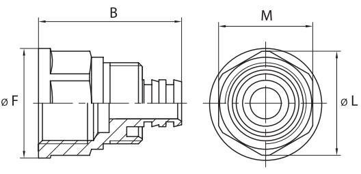 Муфта ALTSTREAM Дн20x1/2″ Ру20 для металлопластиковых труб, переходная, присоединение компрессионное/внутренняя резьба, корпус – никелированная латунь