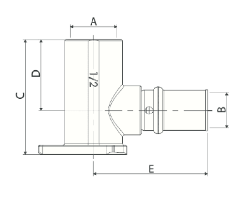 Водорозетка APE AP154 Дн16х1/2″ Ру16, пресс / внутренняя резьба, латунная, для металлопластиковых труб
