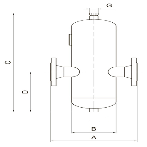 Сепаратор пара и сжатого воздуха АСТА С133 Ду15 Ру25 Тмакс=300°С, фланцевый, корпус - углеродистая сталь