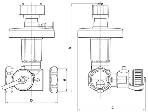 Клапан балансировочный BROEN перепад 0.05-0.25 бар 1″ Ду25 Ру25 резьбовой автоматический