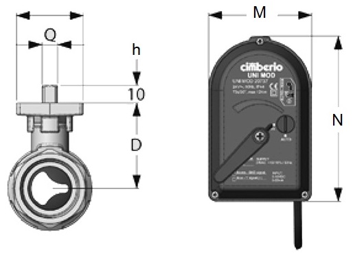 Клапаны запорно-регулирующие CIM 690 1/2″-2″ Ду15-50 Ру16 автоматические двухходовые латунные, внутренняя/внутренняя резьба, с электроприводом UNIMOD 24 В