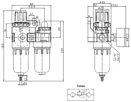 Затворы дисковые поворотные DN.ru WBV3432N-2W-Fb Ду40-300 Ру16, корпус - углеродистая сталь WCB, диск - нерж. сталь 316L, уплотнение - NBR, с пневмоприводом DA-052-140 пневмораспределителем 4M310-08 24В ручным дублером HDM БПВ AFC2000 БКВ APL-510N-EX