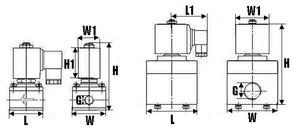 Клапан электромагнитный соленоидный двухходовой DN.ru-DHF11-50 (НЗ), Ду50 (2 дюйм) Ру1 корпус - PTFE с антикоррозийным покрытием, уплотнение - PTFE, резьба G, с катушкой 24В