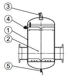 Сепаратор воздуха Гранэйр Тип С Ду125 Ру10 фланцевый, корпус - углеродистая сталь