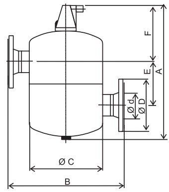 Сепаратор воздуха Гранэйр Тип В Ду400 Ру10 фланцевый, корпус - углеродистая сталь