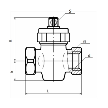 Эскиз Кран конусный проходной сальниковый ККАЗ 11Б6бк 3/4″ Ду20 Ру10 внутренняя резьба, пробка комбинированная