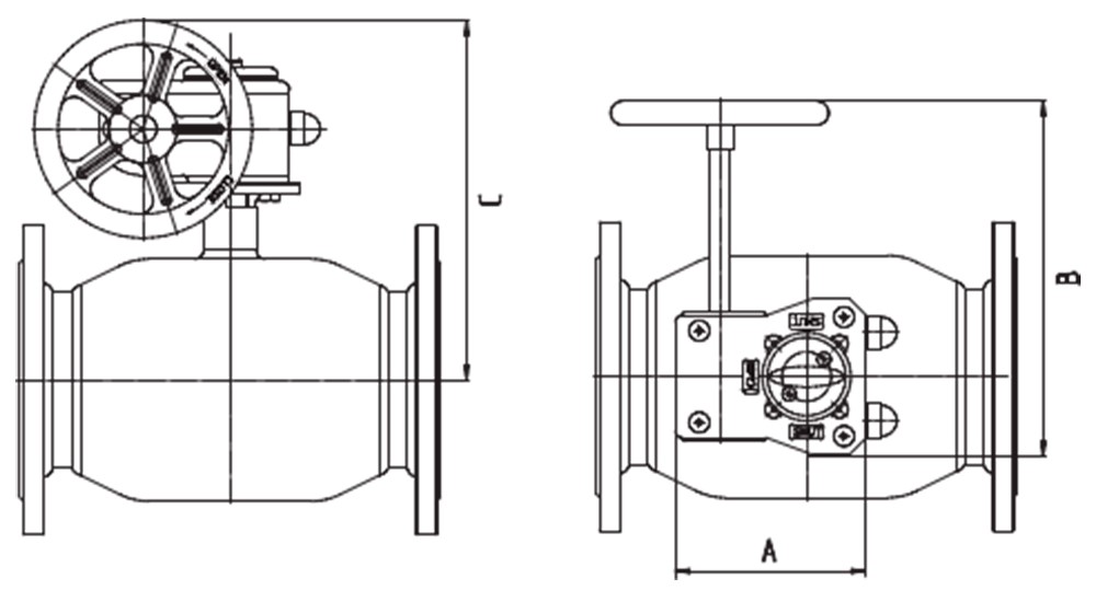 Кран шаровой LD КШ.Ц.Ф.Р Energy Regula Ду125 Ру16 стандартнопроходной, сталь 20, фланцевый, с редуктором