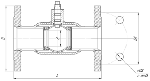 Кран шаровый LD КШ.Ц.Ф.Э 8″x150 Ду200x150 Ру16 фланцевый, стандартнопроходной, под электропривод, корпус - сталь 20