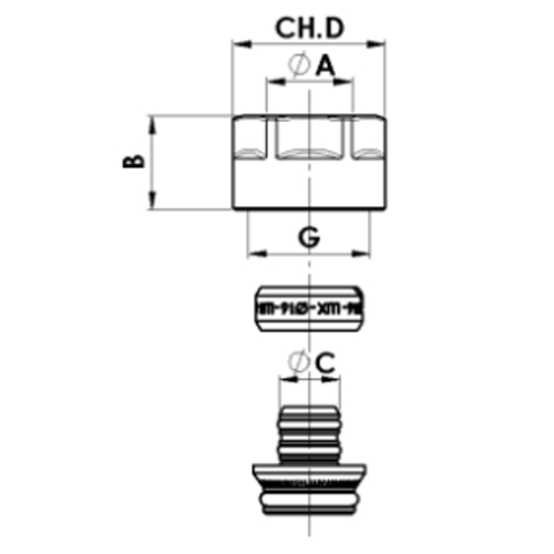Соединитель компрессионный LUXOR TP 99/C Ду16х2 для металлопластиковых труб PEX-AL-PEX, евроконус-резьба 3/4″