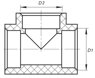 Тройник полипропиленовый PPRC-RP равнопроходной MeerPlast Дн25 Ру25 под приварку, цвет серый
