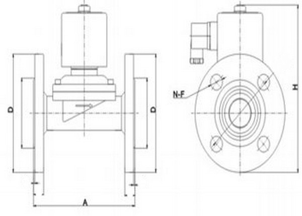 Эскиз Клапан электромагнитный Smart SM-7205 прямого действия 3/4″ Ду20 Ру10 стальной, нормально закрытый AC 24v