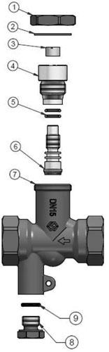 Клапан балансировочный комбинированный MVI BL.110 3/4″ Ду20 Ру16 ручной, муфтовый, латунный, внутренняя резьба, с выходом под датчик температуры