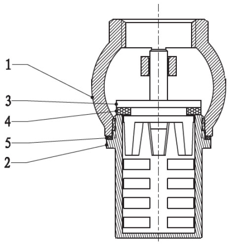 Клапан обратный MVI CV.630 1″ Ду25 Ру16 погружной, одностворчатый, латунный, с металлической сеткой, внутренняя резьба