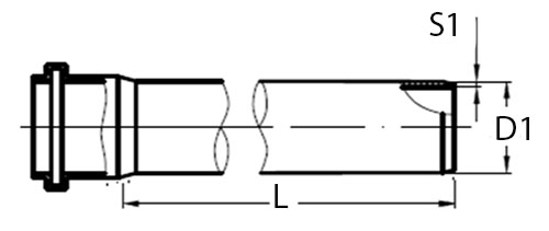 Труба НПВХ Хемкор Дн110х3,2 с раструбом, наружная канализация, длинной 1м, коричневая