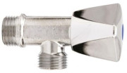 Вентиль ITAP 488 1/2"x1/2" Ду15x15 Pу16 угловой, для стиральных машин, корпус - хромированная латунь, хромированная пластиковая ручка, резьбовое соединение - наружная-наружная