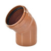Отвод НПВХ Агригазполимер Дн110 угол 45 градусов раструбный для наружной канализации, безнапорный, коричневый
