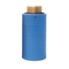 Заглушка HL 1/2″ Ду15 Ру15 водопроводная строительная с вытяжным отверстием, латунная резьба, синяя