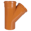Тройник канализационный TEBO Дн110 87.5° давление - безнапорное, материал - полипропилен, оранжевый, для наружного монтажа