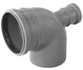 Отвод канализационный TEBO Дн110x50 87,5° универсальный с выходом (тыл), безнапорный, полипропиленовый, серый для внутреннего монтажа