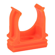 Крепёж-клипса EKF DERJ-Z Ду16 для гофрированных и гладких труб, материал – полипропилен, 10 шт, цвет – оранжевый