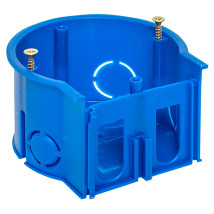 Коробка установочная EKF КМТ-010-4005 71х45 мм сборная оконченая с саморезами, для твердых стен, корпус – полипропилен, IP20, цвет – синий
