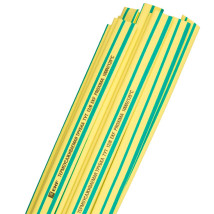 Трубка термоусадочная EKF ТУТ нг PROxima Дн8/4 в отрезках 1 м, коэффициент усадки 2:1, негорючая, желто-зеленая